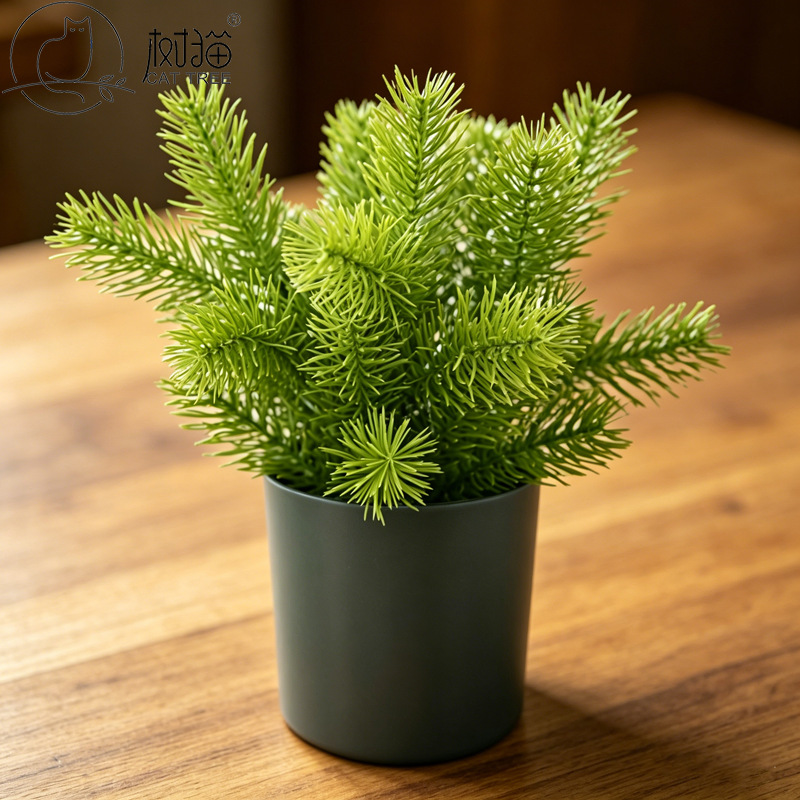 Faux Pine Bonsai Tree, Realistic Artificial Mini Pine Potted Plant for Home Decor Tabletop