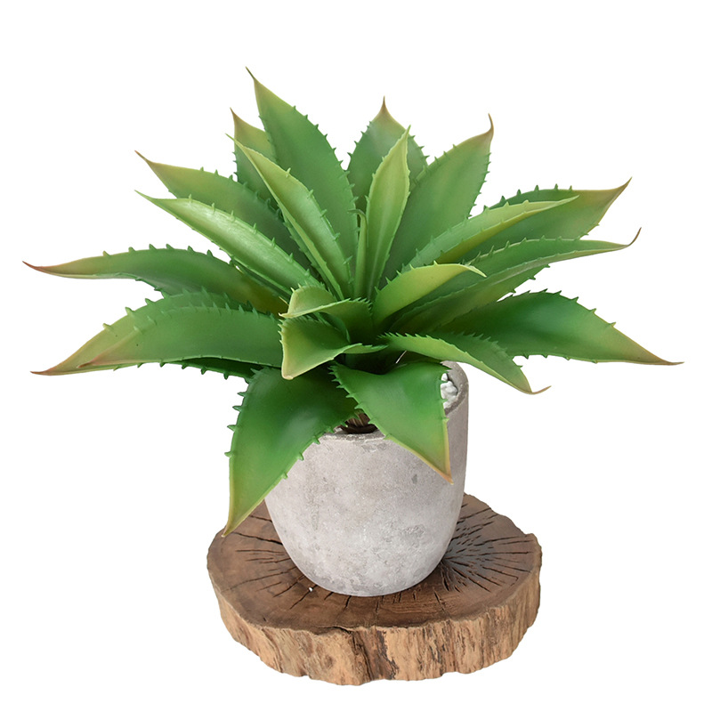 Faux Aloe Vera Plant, Realistic Artificial Aloe Succulent 21 Leaves for Indoor Home Decor