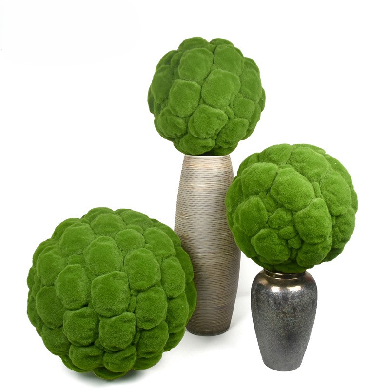 Faux Moss Ball, Realistic Artificial Moss Sphere for Home Garden Wall Decor