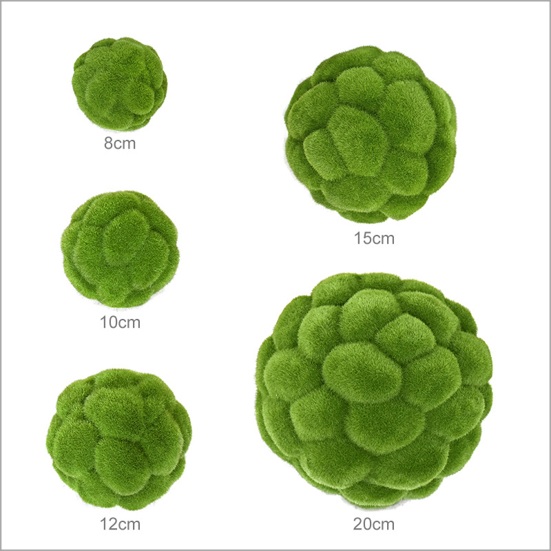Faux Moss Ball, Realistic Artificial Moss Sphere for Home Garden Wall Decor