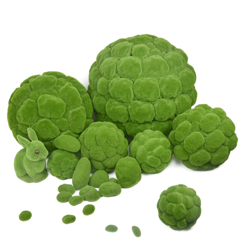 Faux Moss Ball, Realistic Artificial Moss Sphere for Home Garden Wall Decor