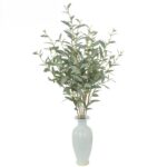 Faux Eucalyptus Stems, Realistic Artificial Eucalyptus Branch for Vase Wedding Decor
