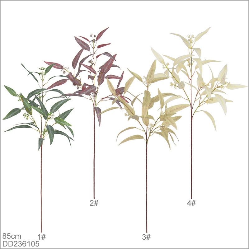 Faux Eucalyptus Branch with Berries, Realistic Artificial Greenery Stem for Vase Home Decor