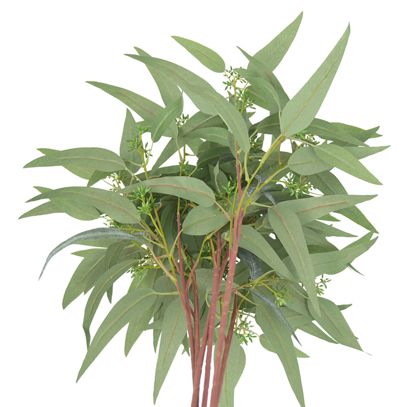 Faux Eucalyptus Branch with Berries, Realistic Artificial Greenery Stem for Vase Home Decor