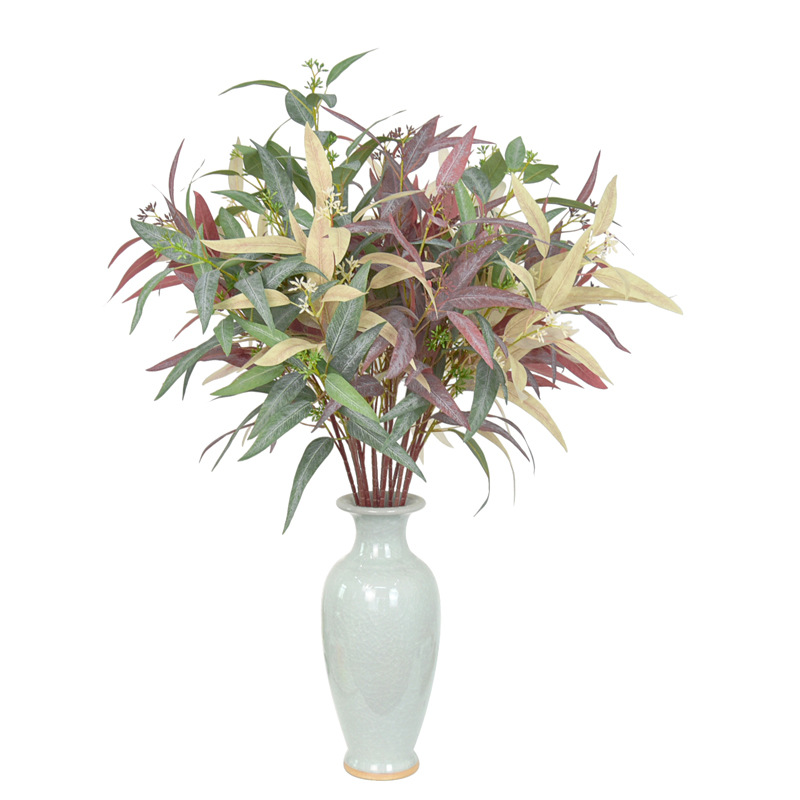 Faux Eucalyptus Branch with Berries, Realistic Artificial Greenery Stem for Vase Home Decor