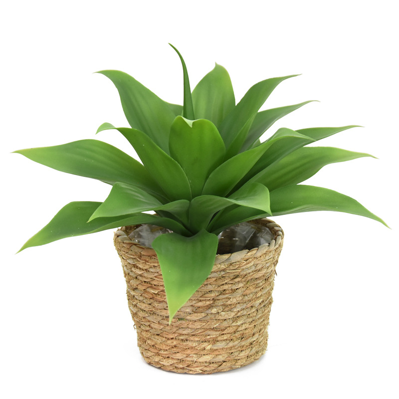 Faux Agave Succulent Plant, Realistic Artificial Agave Potted Plant for Home Office Decor