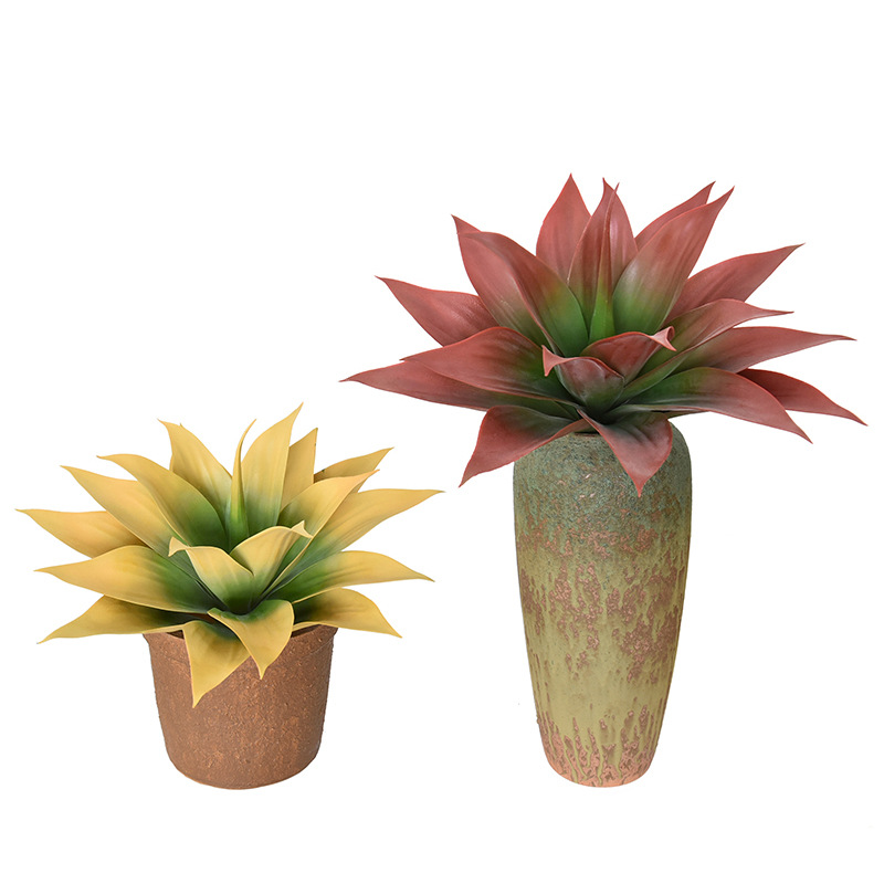 Faux Agave Succulent Plant, Realistic Artificial Agave Potted Plant for Home Office Decor