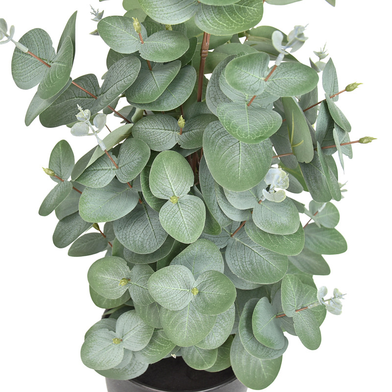 Faux Eucalyptus Potted Plant, Realistic Artificial Money Tree for Home Office Decor
