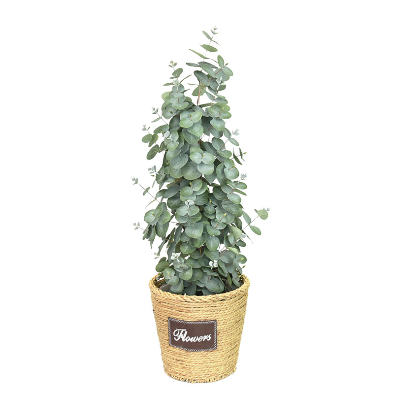 Faux Eucalyptus Potted Plant, Realistic Artificial Money Tree for Home Office Decor